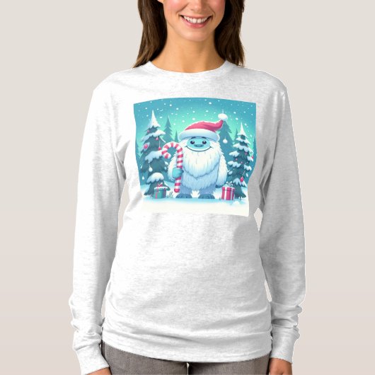 Schattig Kerstmis/winter yeti T-shirt (Voorkant)