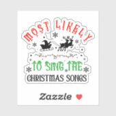 Schattig Kerstmis Zal waarschijnlijk kerstliedjes Sticker (Vel)