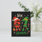 Schattig Kerstmis Zes Zeven Meme Briefkaart (Staand voorkant)
