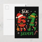 Schattig Kerstmis Zes Zeven Meme Briefkaart (Voorkant / Achterkant)