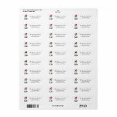 Schattig Kerstmis Zwart & Wit Kat Retouradres Etiket (Full Sheet)