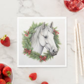 Schattig kerstpaard ontwerp servet (Insitu)