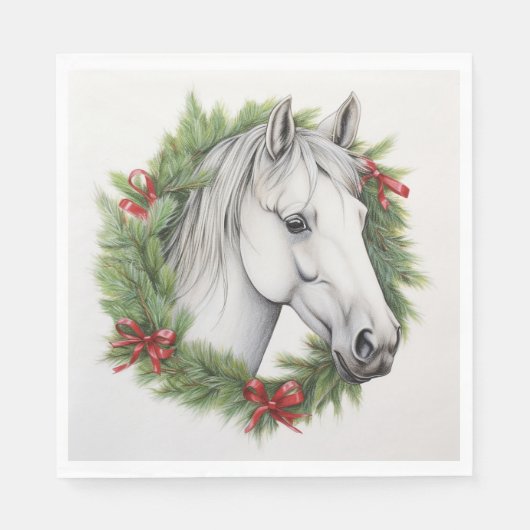 Schattig kerstpaard ontwerp servet (Voorkant)