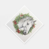 Schattig kerstpaard ontwerp servet (Hoek)