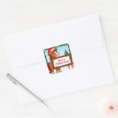Schattig Kerstpaard Vierkante Sticker (Envelop)
