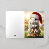 Schattig kerstpaaskonijn folie wenskaart (Buiten Laag)