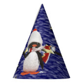 Schattig kerstparadise pinguïn Ornament Feesthoedjes (Links)