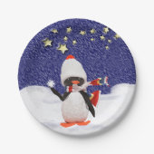 Schattig kerstparadise pinguïn Ornament Papieren Bordje (Voorkant)