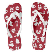 Schattig kerstpatroon rood teenslippers (Voetbed)