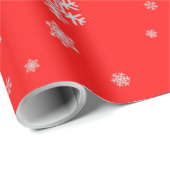 Schattig kerstpatroon witte sneeuwvlokken rood cadeaupapier (Rol Hoek)