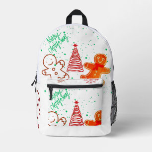 Schattig kerstpeperkoekmannetje en boompatroon. bedrukte rugzak