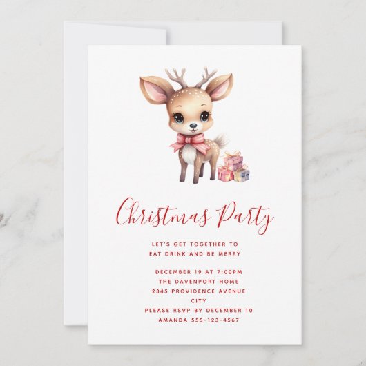 Schattig Kerstrendier met Kerstcadeaus Kaart (Voorkant)