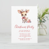 Schattig Kerstrendier met Kerstcadeaus Kaart (Staand voorkant)