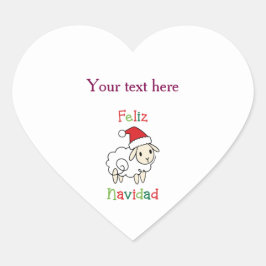 Schattig Kerstschaap – Feliz Navidad Hart Sticker