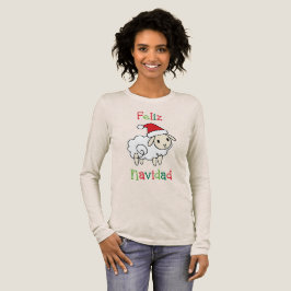 Schattig Kerstschaap – Feliz Navidad Tri-Blend Shirt