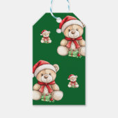 Schattig kerstteddy Bear Cadeaulabel (Voorkant)