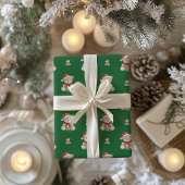 Schattig kerstteddy Bear Cadeaupapier