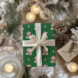 Schattig kerstteddy Bear Cadeaupapier