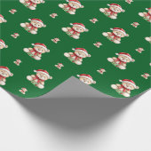 Schattig kerstteddy Bear Cadeaupapier (Hoek)