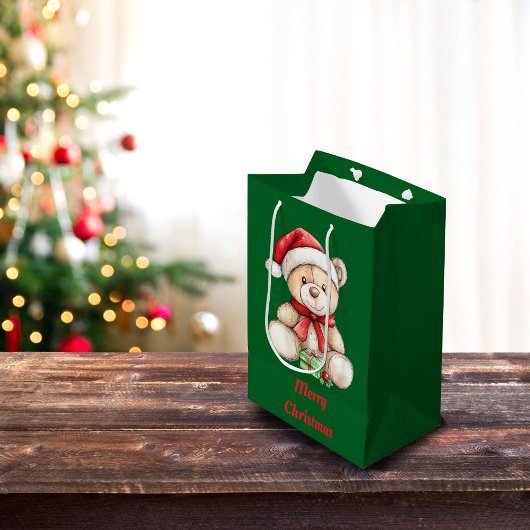 Schattig kerstteddy Bear Medium Cadeauzakje