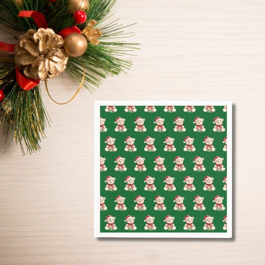 Schattig kerstteddy Bear Servet