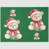 Schattig kerstteddy Bear Tissuepapier (Voorkant)