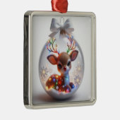 Schattig kerstversiering met feestelijk rendier metalen ornament (Rechts)