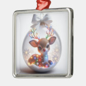 Schattig kerstversiering met feestelijk rendier metalen ornament (Links)