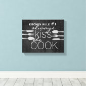 schattig keukencitaat omwikkeld canvas wandkunst afdruk (Insitu (Houten vloer))