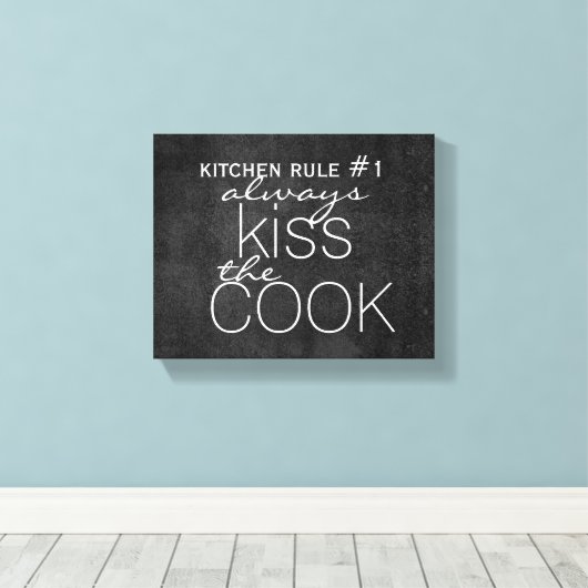 schattig keukencitaat omwikkeld canvas wandkunst afdruk (Insitu (Houten vloer))