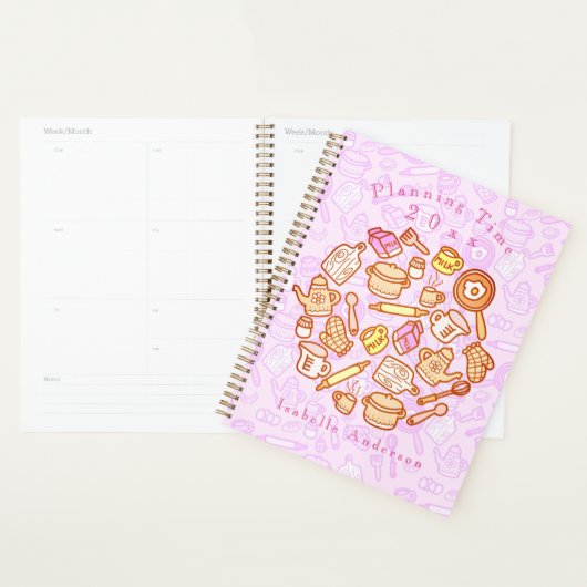 Schattig keukengerei roze planner (Display)