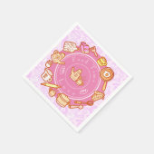 Schattig keukengerei roze servet (Hoek)