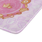 Schattig keukengerei roze snijplank (Hoek)