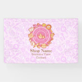 Schattig keukengerei roze spandoek (Horizontaal)