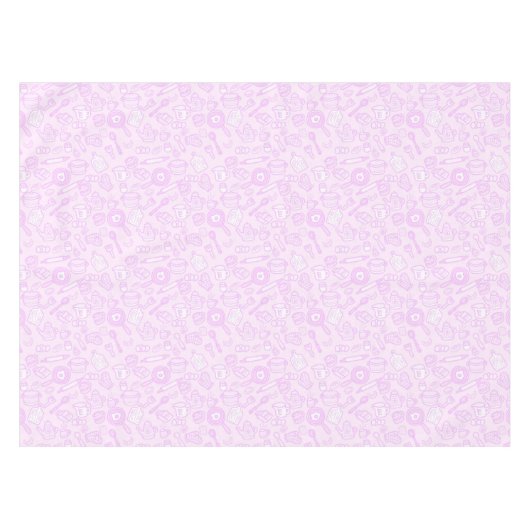 Schattig keukengerei roze tafelkleed (Voorkant (Horizontaal))