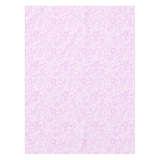 Schattig keukengerei roze tafelkleed (Voorkant)