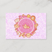 Schattig keukengerei roze visitekaartje (Voorkant)