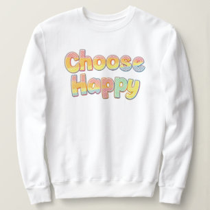 Schattig "Kies voor Geluk" Pastel Regenboog Trui