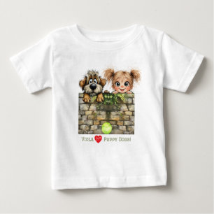 Schattig kijkend meisje en schattige kijkende pupp