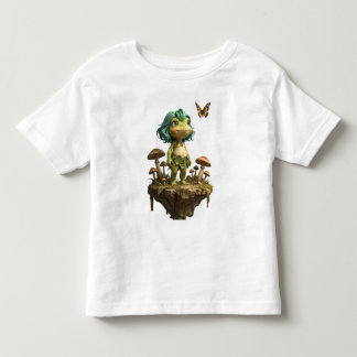 Schattig kikker meisje tussen paddenstoelen met vl kinder shirts