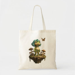 Schattig kikker meisje tussen paddenstoelen met vl tote bag