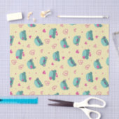 Schattig kikkerliefdeshartpatroon Valentijnsdag Tissuepapier (Craft)