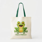 schattig kikkerliefje voegt bericht toe tote bag (Voorkant)