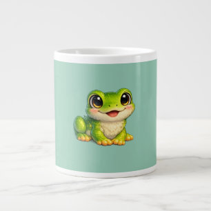 Schattig kikkerontwerp met grote ogen Kawaii Koffiekop