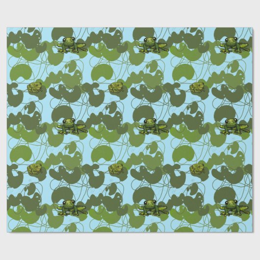 Schattig kikkerpapier cadeaupapier (Vlak)