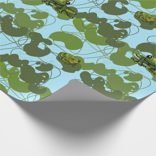 Schattig kikkerpapier cadeaupapier (Hoek)