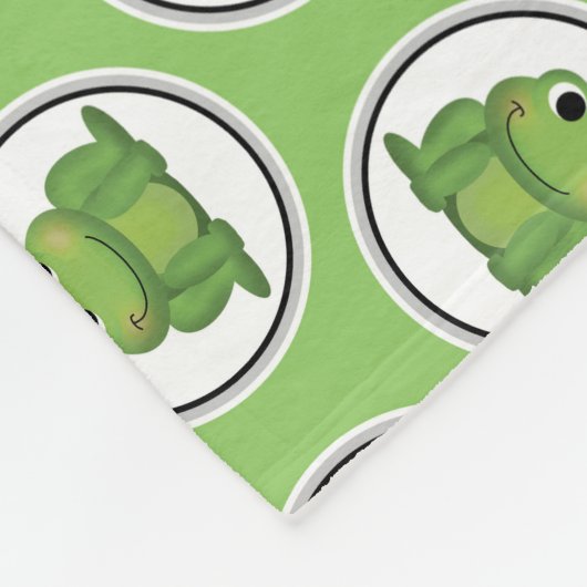 Schattig kikkerpatroon Apple Green Fleece Blanket (Hoek)
