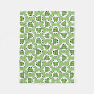Schattig kikkerpatroon Apple Green Fleece Blanket Deken