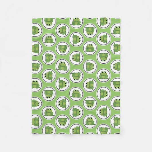 Schattig kikkerpatroon Apple Green Fleece Blanket Deken (Voorkant)