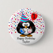 Schattig Kind 1e Verjaardag Pinguïn Ronde Button 5,7 Cm (Voorkant)